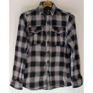 Denver Hayes Vintage Flannel Shirt Men's Size M Medium Slim Fit (897m)